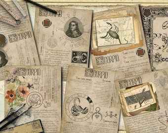 Scorpio Book of Shadows Printable Pages, Astrology Correspondences (Digital Download)
