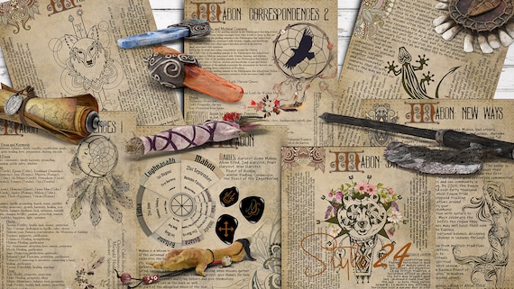 Mabon Wiccan Sabbat Printable Set, Book of Shadows Pages (Digital Download)