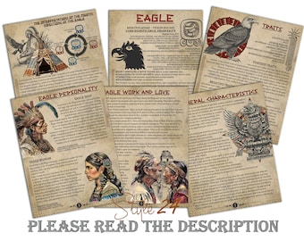 Mayan Astrology Eagle Sign: Book of Shadows Printable Pages (Digital Download)