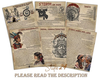 Mayan Astrology Storm Sign Printable Pages: Destiny Chart (Digital Download)
