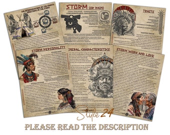 Storm (Rain)- Mayan Astrology, Book of Shadows Printable Pages, Mayan Birth Chart Reading, Destiny Chart, Correspondence, Book of Shadows