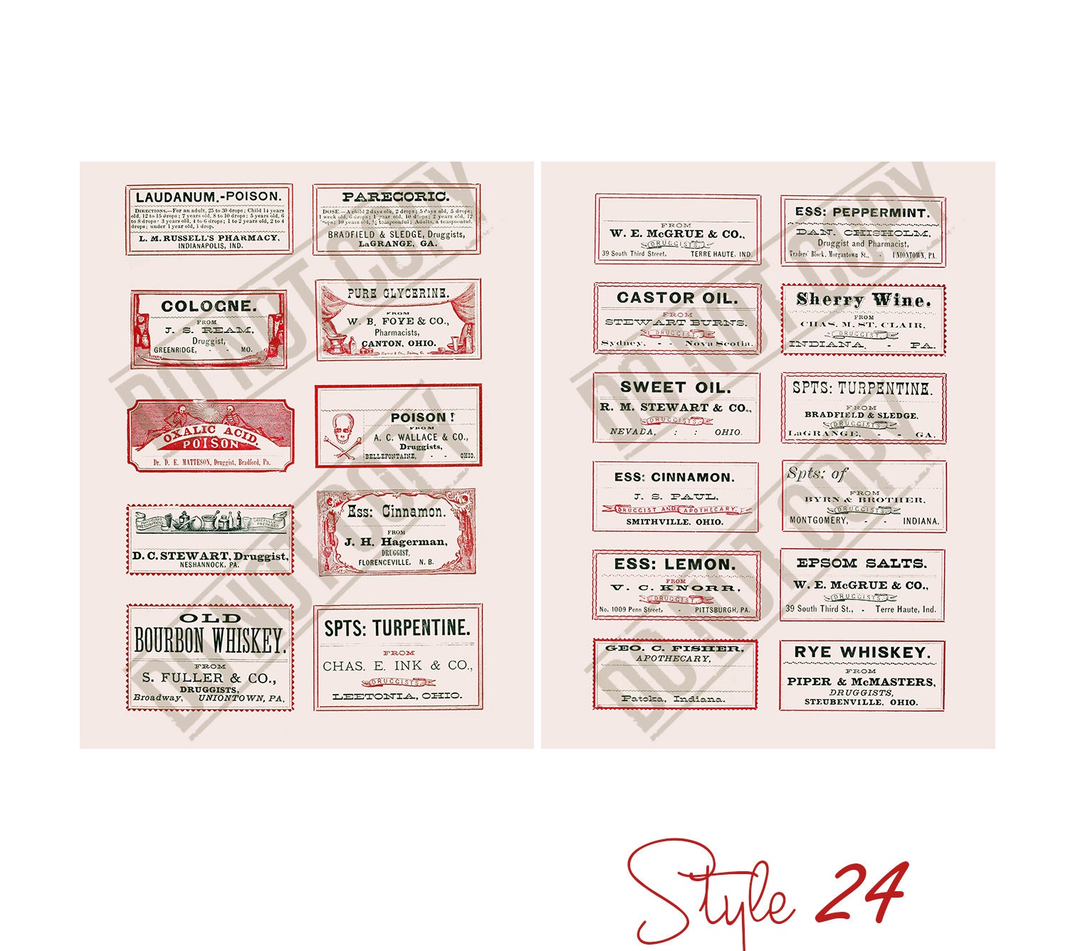 PHARMACIST Labels Printable Apothecary Bottle Decals - Etsy Australia