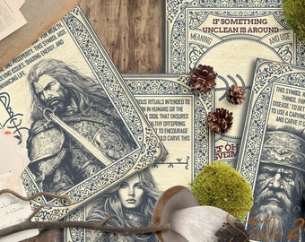 Icelandic Magical Staves Cards: Galdrastafir Witchcraft Symbols