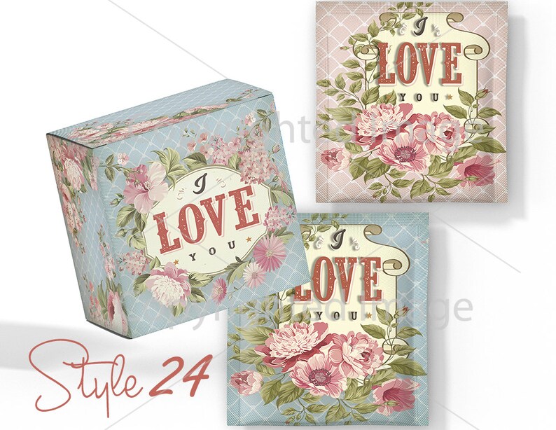 Printable DIY Tea Bag Envelopes With Box Shabby Tea Bag Etsy