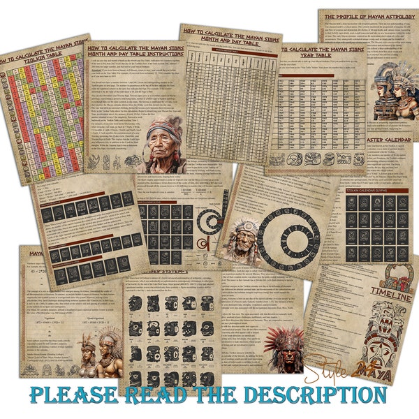 Mayan Basic- Your Guide To Mayan Astrology, Book of Shadows Printable Pages, Mayan Birth Chart Reading, Destiny Chart, Tzolkin, Digital BOS