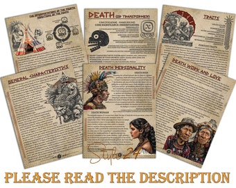 Death (Transformer)- Mayan Astrology, Book of Shadows Printable Pages, Mayan Birth Chart Reading, Destiny Chart, Correspondence, Digital BOS