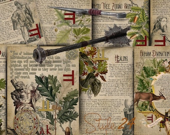 Oak Druid Calendar Printable, Celtic Tree Lore, Book of Shadows (Digital Download)
