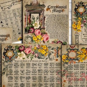 No 2, Book of Shadows, Printable pages of Signs & Symbols, Ceremonial Magic, Magical Spiritual Symbolism, Printable BOS Sheets, Wiccan DIY