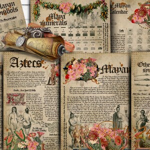 No 6, Book of Shadows, Printable pages of Signs & Symbols: Aztec and Mayan, Spiritual, Symbolism, Printable, BOS, Wiccan, Witchcraft,Ancient