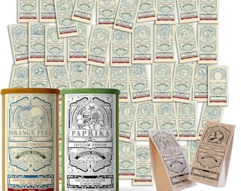 Grandma's Secrets Gewürzglas Etiketten: Retro Küche Organisation (50 Stück) (Digital Download)