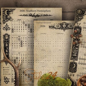 Book of Shadows, Printable Lunar Cycle, BOS Sheets, Moon Phases, Lunar Calendar 2026, Witchcraft, digital download, pagan, full moon magic