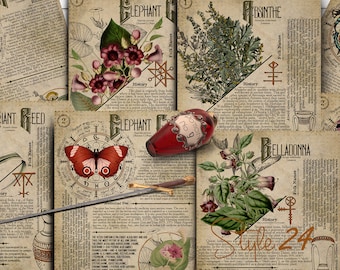 Book of Shadows Printable Pages, Ritual Poisonous Plants No.2, Grimoire BOS Sheets (Digital Download)