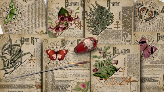 Book of Shadows Printable Pages, Ritual Poisonous Plants No.2, Grimoire BOS Sheets (Digital Download)