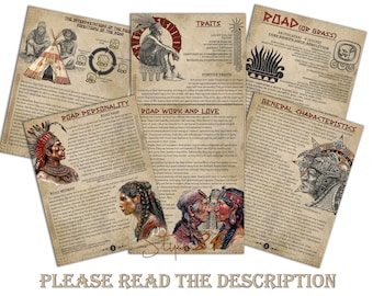 Road (Grass)- Mayan Astrology, Book of Shadows Printable Pages, Mayan Birth Chart Reading, Destiny Chart, Correspondence, Digital BOS, DIY