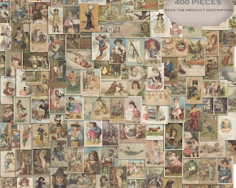 Victorian Ephemera: 400 druckbare Junk-Journal-Anzeigen und Postkarten (Digitaler Download)