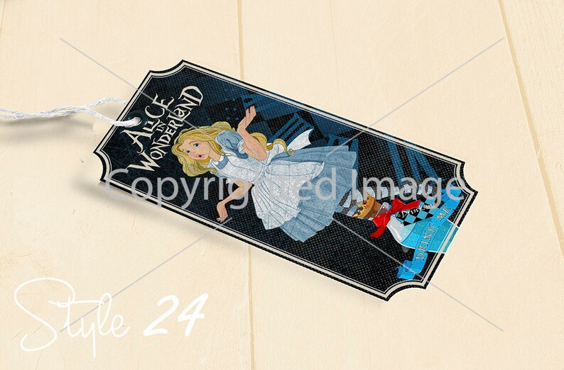 Alice in Wonderland 6 Labels printable ATC vintage images | Etsy
