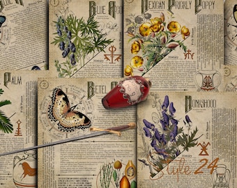 Poisonous Plants No.1 Book of Shadows Pages, Witchcraft Grimoire (Digital Download)