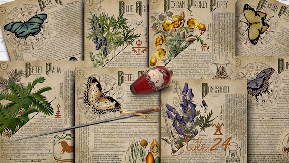 Poisonous Plants No.1 Book of Shadows Pages, Witchcraft Grimoire (Digital Download)