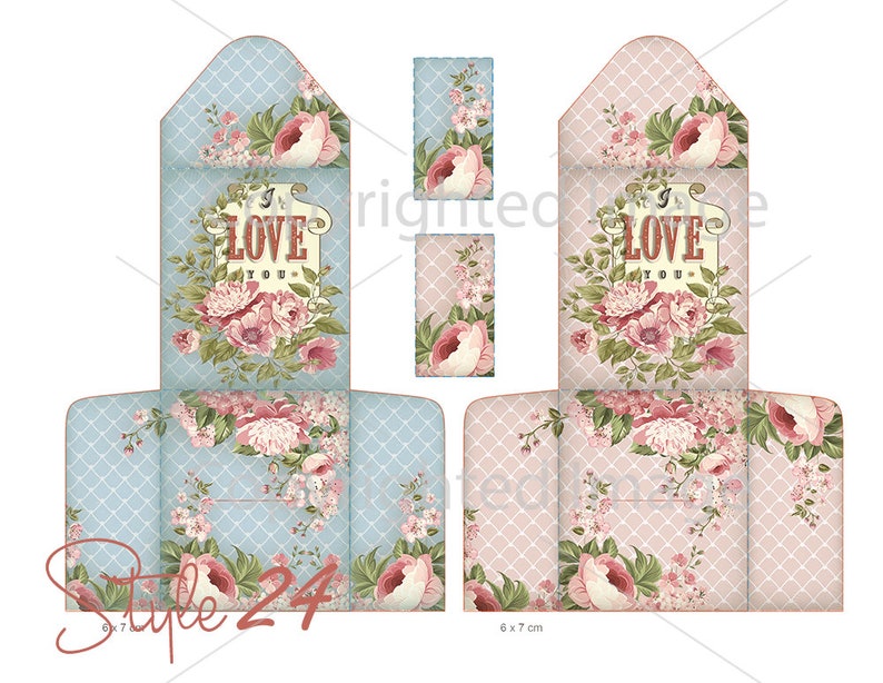 Printable DIY Tea Bag Envelopes With Box Shabby Tea Bag Etsy