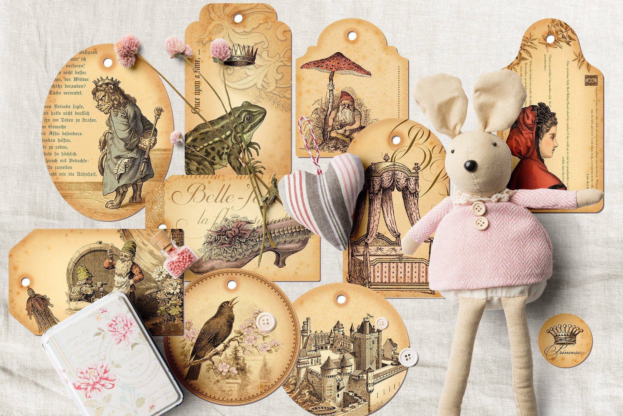 Printable Vintage Fairy Tale Gift Tags Gift Label Princess | Etsy