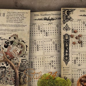 Book of Shadows, Printable Lunar Cycle, BOS Sheets, Moon Phases, Lunar Calendar 2026, Witchcraft, digital download, pagan, full moon magic