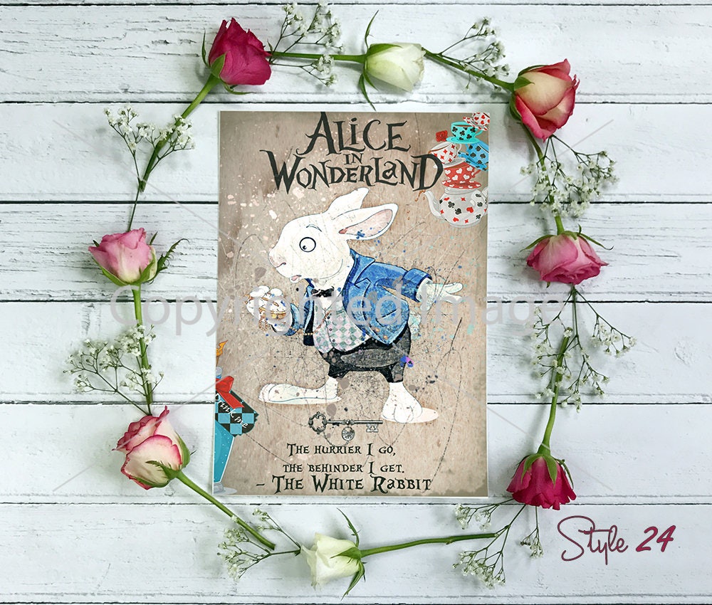Alice in Wonderland Labels Printable ATC Vintage Images Paper | Etsy