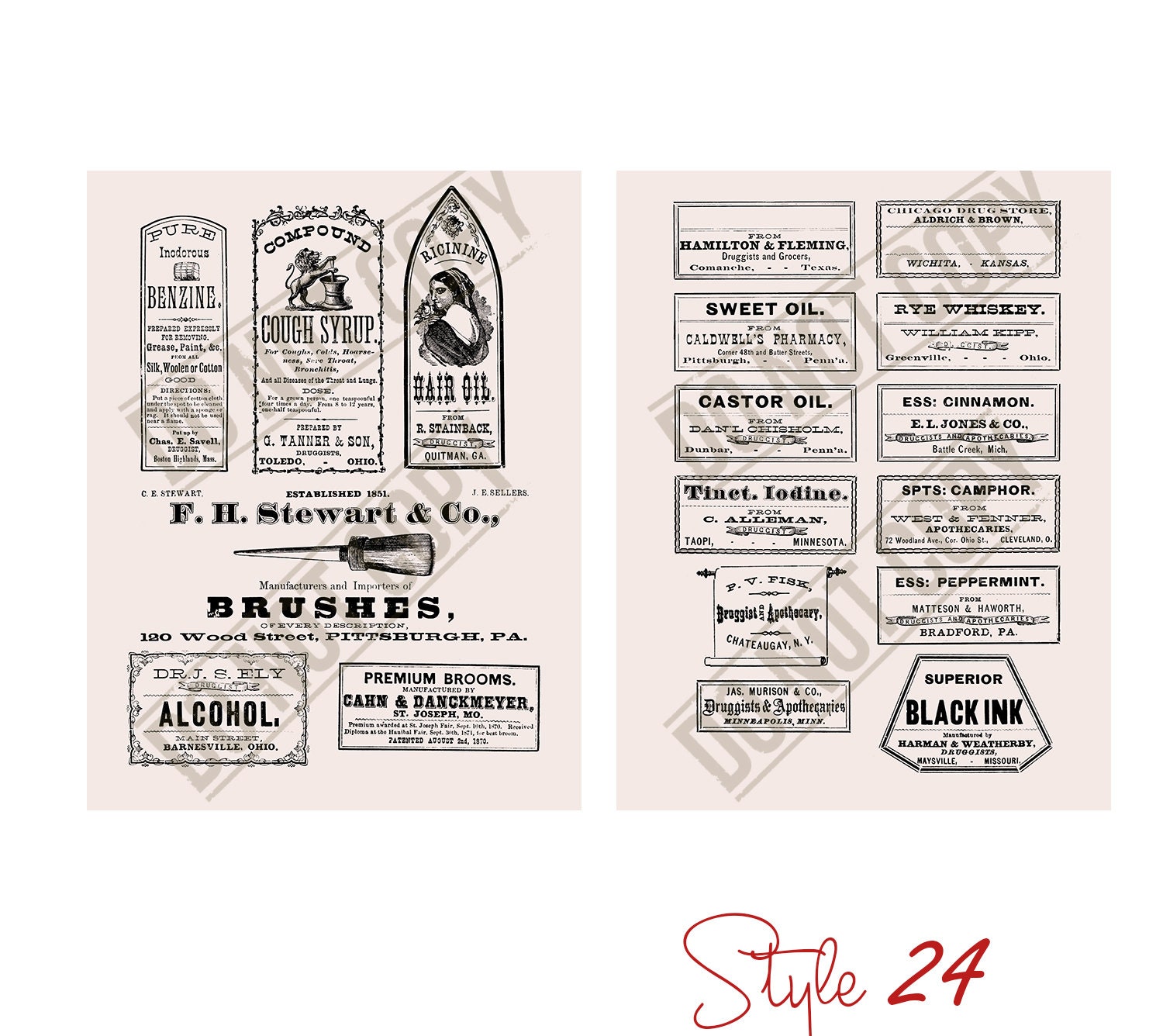 PHARMACIST Labels Printable Apothecary Bottle Decals - Etsy Australia