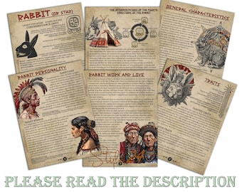 Mayan Astrology Rabbit Sign: Book of Shadows Printable Pages (Digital BOS)