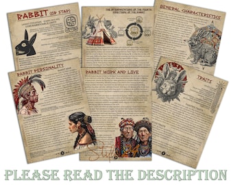 Rabbit (Star)- Mayan Astrology, Book of Shadows Printable Pages, Mayan Birth Chart Reading, Destiny Chart, Correspondence, Digital BOS, DIY