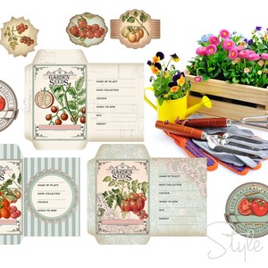Printable Antique Garden Bundle, Tomato Series, Garden Planner, Vintage ...