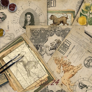 Löwe Astrologische Zeichen Korrespondenzen, Buch der Schatten druckbare 7 Seiten, Hexerei, BOS Digital Download Wicca Astrologie, Horoskop, Hexe