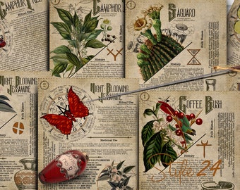 No 5, Book of Shadows, Printable pages of Ritual Poisonous Plants,Herbs, Witchcraft,Herbal, Grimoire BOS Sheets,Green Witch Scrolls of Venom