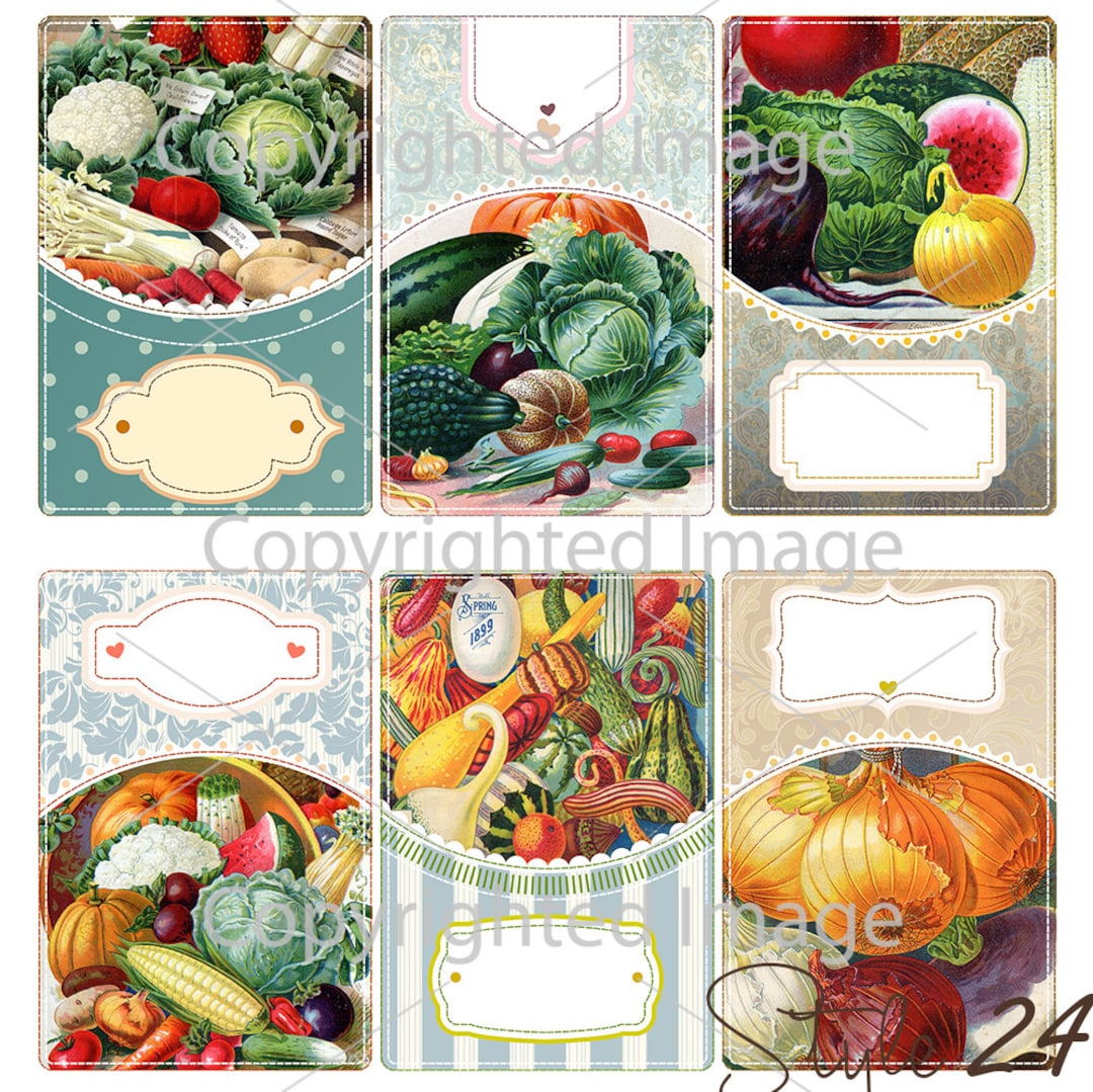 Printable Jar Labels for Vegetables Set of 6 Printable Pantry Label ...