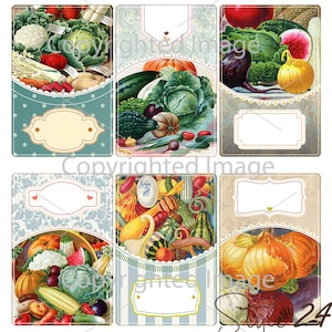Druckbare Glasetiketten für Gemüse 6er Set druckbare Pantry Label Tags für Marmelade Marmelade Konserven, Canning Tags, Mason Jar Labels DIY