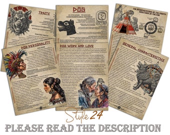 Mayan Astrology Dog Sign: Book of Shadows Printable Pages (Digital Download)
