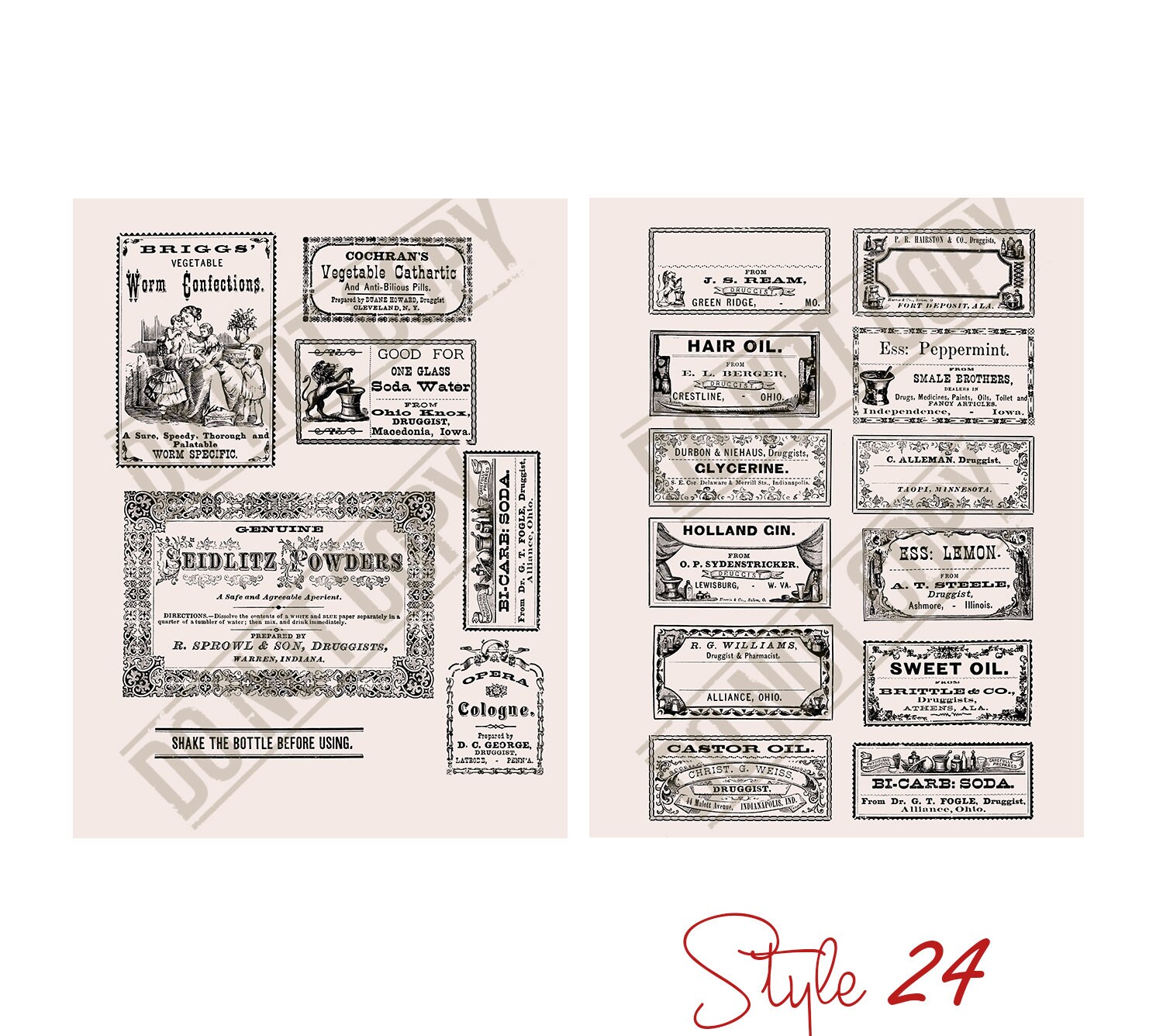 PHARMACIST labels printable Apothecary Bottle Decals | Etsy