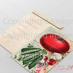 Antique Garden Vegetable Seed Packet Images, Victorian Ephemera (Digital Sheet) image 2