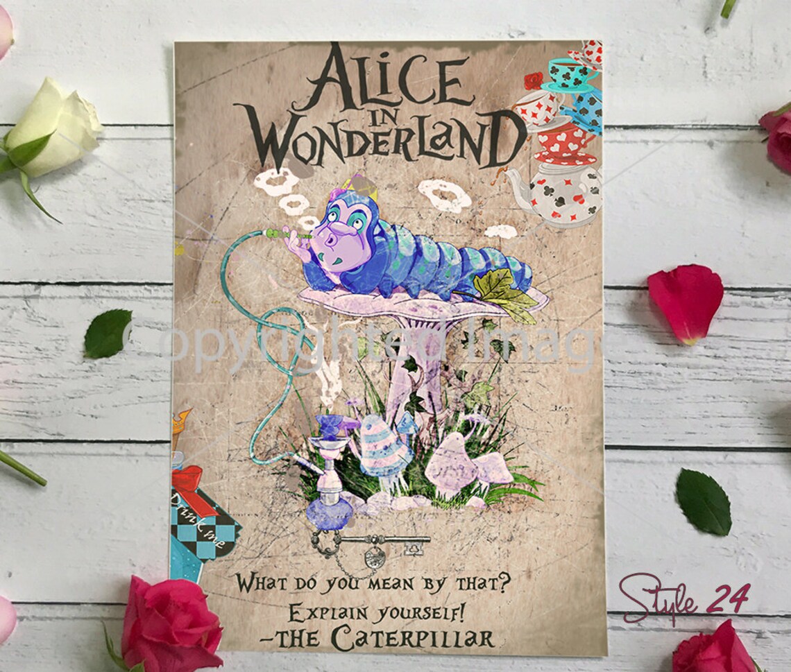 Alice in Wonderland Labels Printable ATC Vintage Images Paper | Etsy