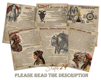 Mayan Astrology 'Light' Sign Printable Pages: Book of Shadows (Digital BOS)