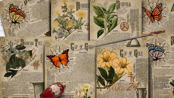 Poisonous Plants No.15 Book of Shadows Printable Pages, Witchcraft Grimoire (Digital Download)