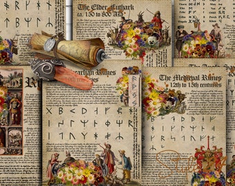 Nr. 8, Buch der Schatten, Druckbare Seiten mit Zeichen und Symbolen: Runen, Spirituell, Symbolik, Druckbar, Runen, BOS, Wicca, Hexerei, Antike