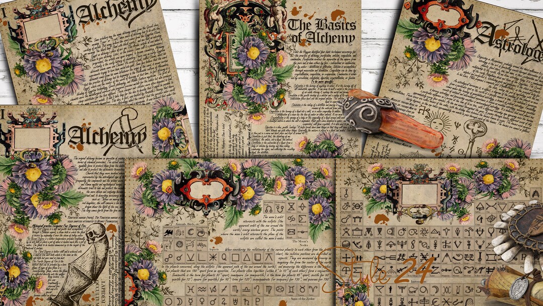 No 1, Book of Shadows, Printable Pages of Signs &amp; Symbols, Alchemy ...
