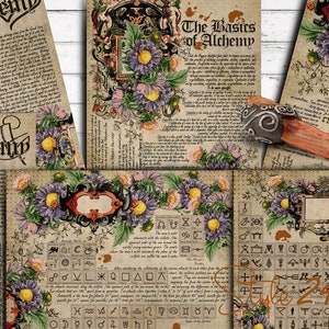 No 1, Book of Shadows, Printable pages of Signs & Symbols, Alchemy, Astrology, Magical Spiritual Symbolism, Printable BOS Sheets, Wiccan DIY