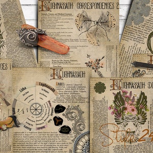 Lughnassadh Wiccan Sabbat, Book of Shadows, Printable Witchcraft, BOS, Digital Download, Spell, Magic, Green Witch, Correspondences, DIY
