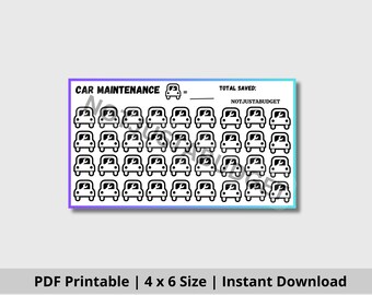 Car Maintenance Fund Tracker | Printable Instant Download | Mini Savings Tracker | Fits A6 Envelopes | Cash Envelopes | Sinking Funds | PDF
