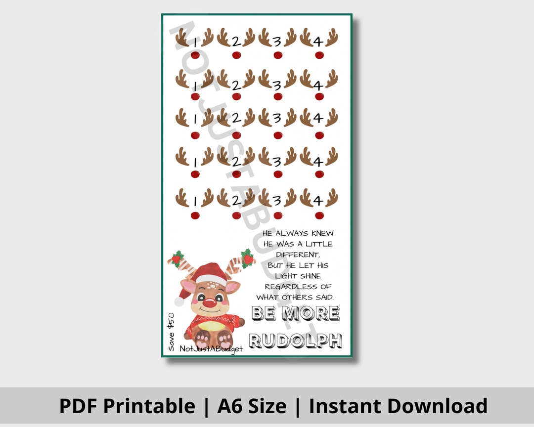 Be More Like Rudolph Mini Savings Challenge | Low Income | A6 Challenge ...