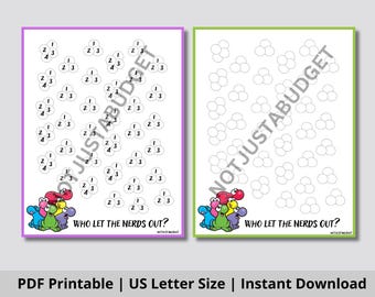 Who Let the Nerds Out? Savings Challenge | Low Income | Savings Goal| Low Budget | Mystery Savings| US Letter Size | 2 PDF