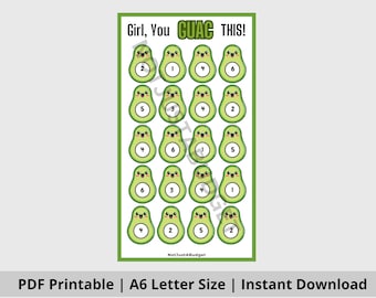 Girl, You Guac This! Mini Savings Challenge | Printable Instant Download | Monday Mini Savings Challenge | Savings Goal | Debt Payment |
