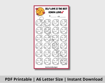 Self Love Is The Best Kinda Love Mini Saving Challenge | Low Income | Low Budget | A6 Envelopes | Mini Savings Challenge | Digital Challenge
