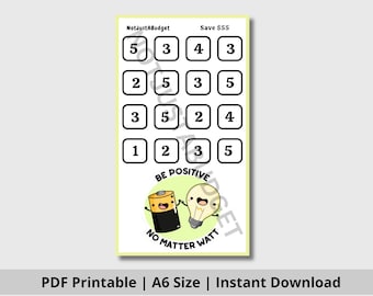 Be Positive No Matter Watt Mini Saving Challenge | Low Income | Low Budget | A6 Envelopes | Mini Savings Challenge | Digital Challenge